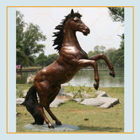 Statue de cheval de jardin en bronze sur mesure, taille réelle, sculpture de cheval en bronze en position debout