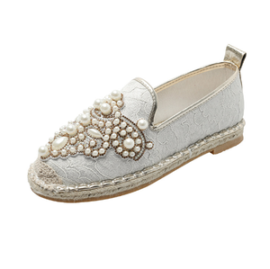 Mujeres& # <span class=keywords><strong>Alpargatas</strong></span> Planas de Ante sin Cordones para Mujer, Mocasines Casuales para Conducir, Zapatos de Vacaciones, <span class=keywords><strong>Alpargatas</strong></span> Tejidas con Plataforma de Perlas y Goma PU, 2 Pares - Product Image 1