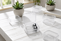 Mini boîte de rangement transparente en plastique avec 2 ou 3 compartiments pour flacons en verre de 3 ml, organisateur de rangement avec couvercle protecteur