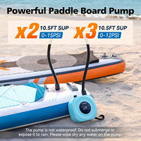 Affichage numérique LED Paddle électrique plus petite pompe haute pression 20PSI SUP pompe à air avec batterie