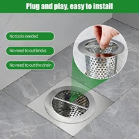 Crépine de vidange en acier inoxydable 304 de 4 ''de haut Crépine de vidange de sol commerciale à mailles cylindriques perforées pour la cuisine Argent