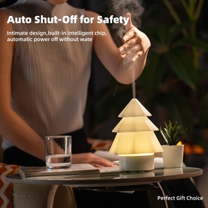 Humidificador Inteligente de Vapor Frío <span class=keywords><strong>para</strong></span> Aromaterapia, Venta al por Mayor de Fábrica, Mini Difusor de Aroma USB de 120ml con Luz Nocturna, Diseño de Árbol de Navidad - Product Image 3