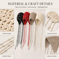 Bonnet tricoté vintage personnalisé pour femme avec pompon perlé pour spectacles sur scène, théâtre et événements