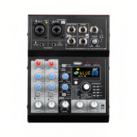 Contrôleur DJ professionnel 4 canaux et console de mixage audio amplifiée avec construction en métal et plastique, prise en charge MP3