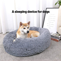 Sanan barato 40CM 120CM piel personalizada lona cálido redondo Donut Cuddler cama de lujo Animal gato cojín camas para mascotas para perro