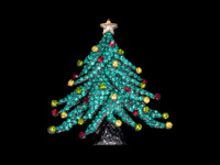 Broche Arbre de Noël en Argent Sterling S925 avec Zircons Cubiques Multicolores Wangfu Jewelry – Bijoux de Fête pour Femme – Fournisseur en Gros