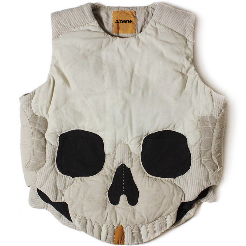 DiZNEW high quality new classic skull sleeveless jacket winter custom logo down mens vest cotton men's vests   waistcoats