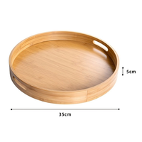 Plateau à thé en bambou créatif, moderne et durable avec doubles poignées pour bureau, salon, pâtisserie et services à thé domestiques – Vente en gros