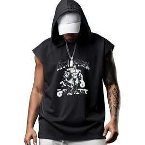 <span class=keywords><strong>Gilet</strong></span> de sport sans manches à <span class=keywords><strong>capuche</strong></span> en coton pour <span class=keywords><strong>homme</strong></span>, pour la salle de sport, la course à pied, le basketball, la musculation - Product Image 2