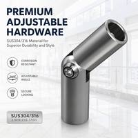 Connecteur réglable en acier inoxydable 316 pour balustrade commerciale et main courante d'escalier, moulé par investissement