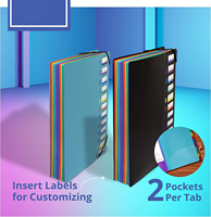 Carpeta de Archivos Expandible con 24 Bolsillos Transparentes y 12 Pestañas de Colores, Tamaño Carta, Capacidad para 300 Hojas, Organizador de Archivos para Proyectos