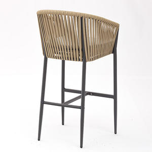 Tabouret haut avec coussin et corde <span class=keywords><strong>Chaise</strong></span> <span class=keywords><strong>de</strong></span> <span class=keywords><strong>bar</strong></span> Design moderne <span class=keywords><strong>de</strong></span> haute qualité Hôtel Bistro Café Terrasse - Product Image 4