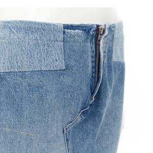 กระโปรงยีนส์ยาวสไตล์วินเทจ ตกแต่งแบบแพทช์เวิร์ค เอวต่ำ สำหรับผู้หญิง - Product Image 5