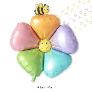 Palloncino Gigante in Foil <span class=keywords><strong>a</strong></span> Forma di Margherita Arcobaleno Pastello, Palloncini Floreali Pastello, Decorazioni per Feste di Compleanno <span class=keywords><strong>a</strong></span> <span class=keywords><strong>Tema</strong></span> Ape - Product Image 5