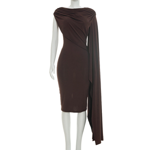 Viviblook Q26DS066 Vestido de Fiesta para Mujer, Nuevo Modelo de Verano, Color Sólido, Casual, Sin Mangas, Cuello Irregular, Corte Ajustado - Product Image 1
