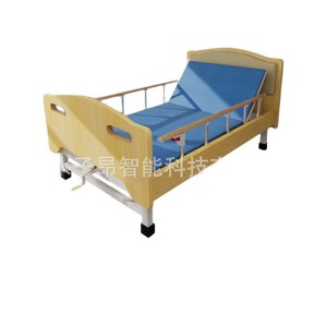 Cama de enfermería manual Cimai S-02 con estructura de madera para el cuidado y la rehabilitación de pacientes mayores y hemipléjicos - Product Image 1