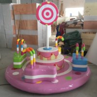 Manège d'intérieur sur le thème des bonbons Moetry, ensemble d'équipements de jeu souple pour tout-petits, mini carrousel pour enfants