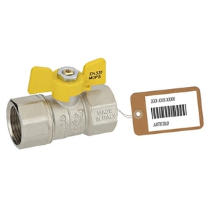 Valvola a Farfalla Manuale Dakota 1/2\" F-Brico FF per Gas e Acqua con Supporto per Personalizzazione OEM - Product Image 1