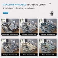 Sofá multifuncional con forma de U para sala de estar, tela Seccional de 7 asientos, moderno, con carga usb