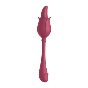 Delove Massage du vagin et du <span class=keywords><strong>sein</strong></span> Vibration forte Baguette à lécher la rose Bâton de massage Massage de la langue Gode Vibrateur Jouet adulte pour femmes - Product Image 1
