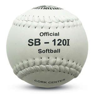 Envío Rápido Pelota de Sóftbol <span class=keywords><strong>Tamanaco</strong></span> SB-120I de 12 Pulgadas en Cuero PVC Premium Grado PK con Corcho, Color Blanco, en Stock - Product Image 2