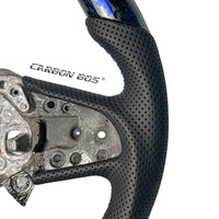 Volant sport personnalisé en cuir et fibre de carbone forgée bleue, vente directe, adapté à la Renault Megane 4