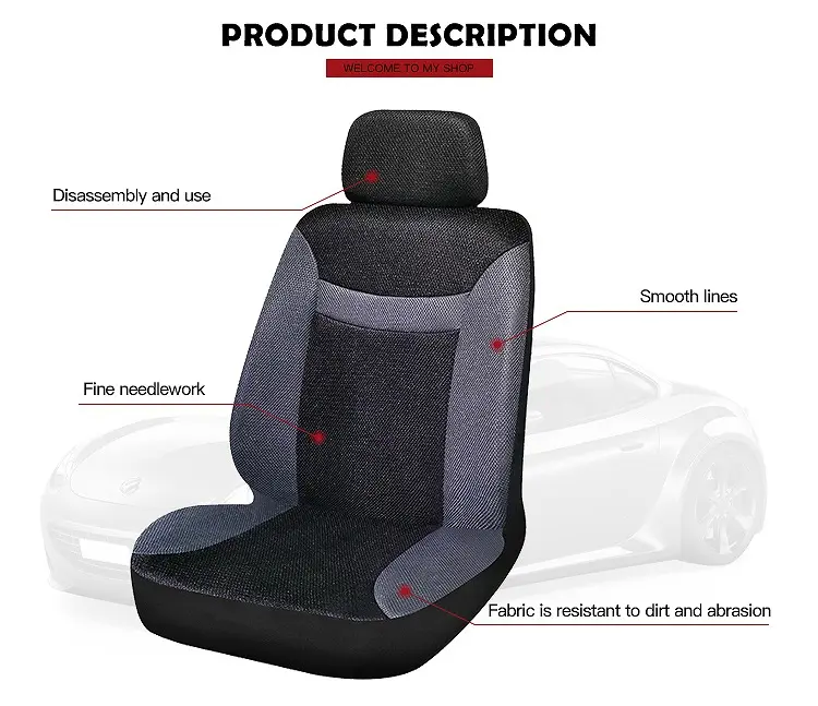 Phổ Lưới Vải PVC PU Tinh Khiết Da Xe Ghế Bìa Hot Bán Sản Phẩm Túi Khí Tương Thích Car Seat Covers