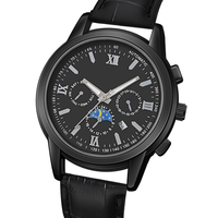 Reloj de Pulsera para Hombre WJ-11470 de Cuarzo de Alta Calidad con Correa de Cuero, Cristal y Esfera de Vidrio, Venta al Por Mayor, Oferta, Reloj de Mano Económico