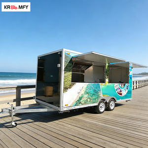 Carrito de Vino Móvil Comercial Vintage de Aluminio y Fibra de Vidrio, Remolque de Concesión con Mostrador y Vitrina - Product Image 2