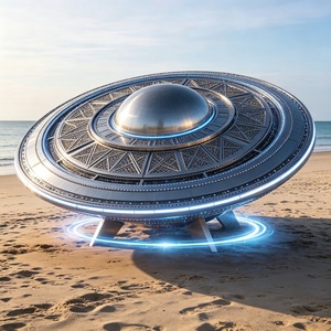 Large-scale Luxury <b>Mirror</b> Polished Modern <b>Outdoor</b> Weather Resistant Stainless Steel Metal Statue Painted Technique UFO Sculpture - Product Image 6