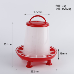 เครื่องให้อาหารไก่แบบยกสูง 1.5 กก. ทำจากพลาสติก ป้องกันน้ำหยด พร้อมขาตั้ง สำหรับไก่บันทามขนาดเล็กและนกพิราบ - Product Image 3