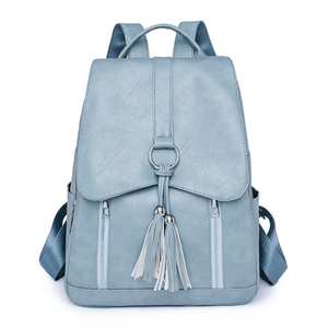 Tendenza 2025 Vintage logo di lusso viaggio <span class=keywords><strong>blu</strong></span> grande sport Outdoor da <span class=keywords><strong>donna</strong></span> rinforzata in pelle sintetica zaino per lavoro - Product Image 1