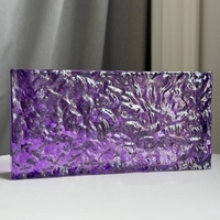 Brique de verre solide en cristal coloré peinte en usine ADL, motif ICE, brique de verre à fusion à chaud, motif moderne pour la construction de murs