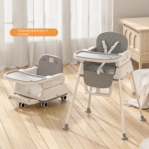 <span class=keywords><strong>Chaise</strong></span> haute bébé Smartcare 4-en-1 convertible en trottinette avec roues, siège d'alimentation pliable avec harnais 5 points pour 0-3 ans - Product Image 3