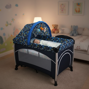 <span class=keywords><strong>Lit</strong></span> de voyage pliable moderne et abordable, parc pour bébés, berceau métallique pour bébés et enfants, chambre, hôtel ou salon - Product Image 1