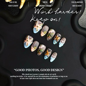 <span class=keywords><strong>Uñas</strong></span> Postizas de Estilo Europeo Americano, Forma de Almendra, Arte de <span class=keywords><strong>Uñas</strong></span> <span class=keywords><strong>en</strong></span> <span class=keywords><strong>3D</strong></span> con <span class=keywords><strong>Relieve</strong></span> de Mariposa, Estilo Francés, Ligeras, de Lujo, Retro, Pre-Diseñadas - Product Image 2