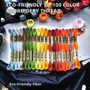 Hilo de Bordar de Algodón Tejido a Mano Ecológico, Antiarrugas, 50/100 Colores, Venta al por Mayor, Tela Textil para Manualidades - Product Image 2