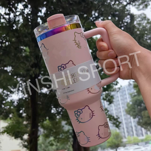 Hot bán <span class=keywords><strong>New</strong></span> 40 oz xe Ice Cup thời trang khắc Glass cup với xử lý Spout Bìa tùy chỉnh xe cup - Product Image 4