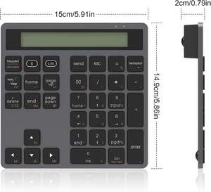 คีย์บอร์ดไร้สายแบบบางพิเศษ 34 ปุ่ม แบบ Scissor Switch รองรับ Bluetooth 5.0 พร้อมปุ่มตัวเลขและปรับแต่งได้สำหรับแล็ปท็อป - Product Image 5