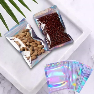 100pcs moq in Holographic lá <span class=keywords><strong>Ziplock</strong></span> Pet <span class=keywords><strong>AL</strong></span> nhựa đứng lên túi cho Jelly thực phẩm nhai kẹo cao su bao bì Mylar túi dây kéo - Product Image 4