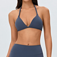 Soutien-gorge de sport à col halter, dos réglable, rembourrage amovible, respirant, séchage rapide, idéal pour le yoga, la danse et la gym