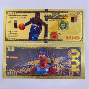 Billets de banque commémoratifs en plastique doré imperméables pour collectionneurs de cartes de sport mondial, joueurs de basketball, cadeau pour les fans - Product Image 5