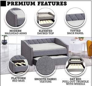 Cama para Perros con Ruedas y 2 Cojines de Espuma Extraíbles, Sofá Elevado para Mascotas - Product Image 2