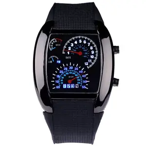 Mode Sport Horloge Luchtvaart Led Elektronische Horloge Waaiervormige Racing Dashboard Creatieve Horloge