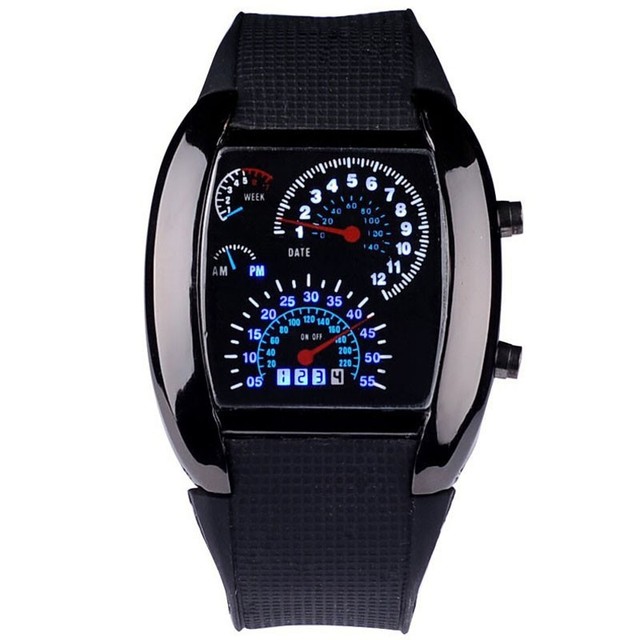 Fashion Sports Watch Aviation LED Electronic Watch Fan-shaped Racing Dashboard Creative Watch