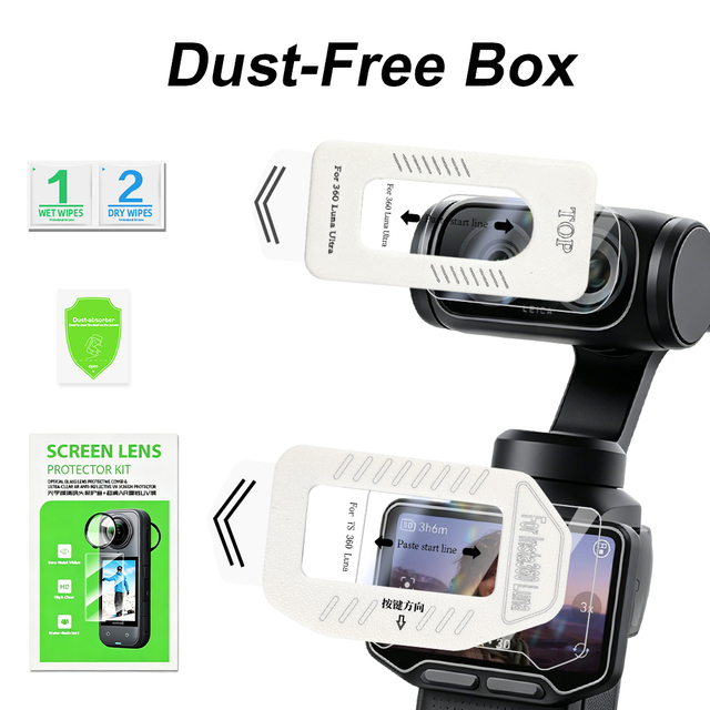 OEM 2.5D 9H Grade AAA Tempered Glass Screen Protector with Dust-Free Box Installation for Insta360 Luna Ultra Camera