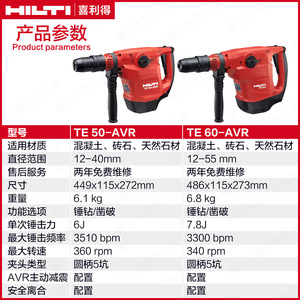 Martillo Perforador Eléctrico Hilti Te 50-Avr 220V con Función de Embrague y Reversa para Perforación de Concreto - Product Image 4