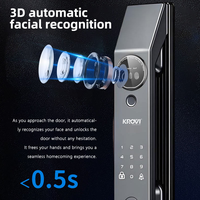 KROVI PR13 Aluminium Deur Slim Slot 3D Gezichtsherkenning Videogesprek TUYA APP Camera Digitaal Slot voor Projectgebruik