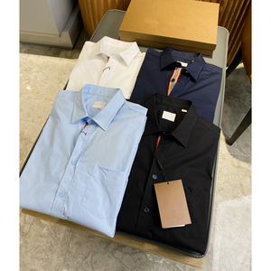 Bur Stripe Placket Cotton Dress <b>Shirt</b> Berry Long-sleeved <b>Shirt</b> for Men - Product Image 1