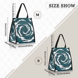 Sac à lunch isotherme personnalisé imprimé, sac isotherme à motif spiralé, sac de transport alimentaire réutilisable pour les repas quotidiens - Product Image 3